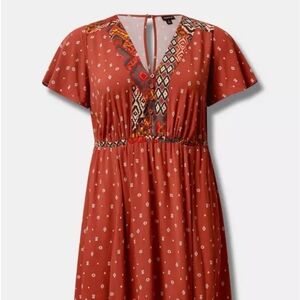 Torrid Boho Tribal Print Skater Dress Size 2X